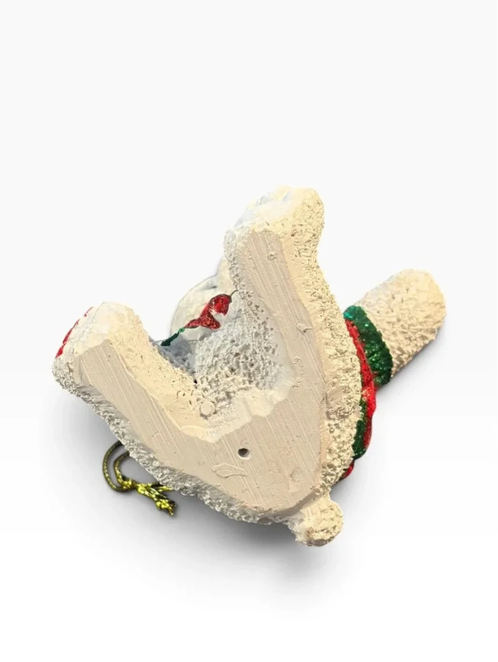 2013 Christmas Teddy Bear Ornament Red Green Glitter Holiday Decor.